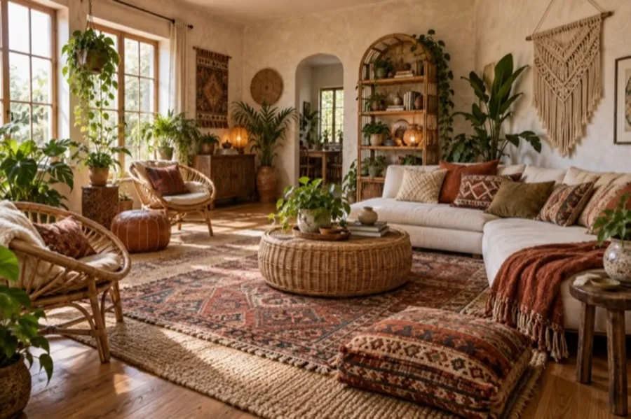 Boho interior design style example
