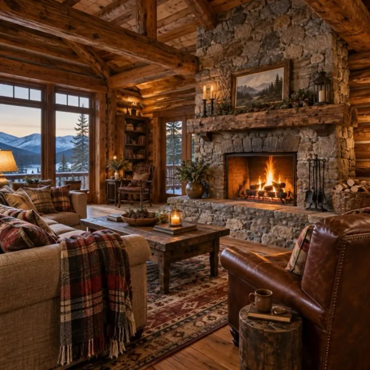 Rustic Cabin interior design style example